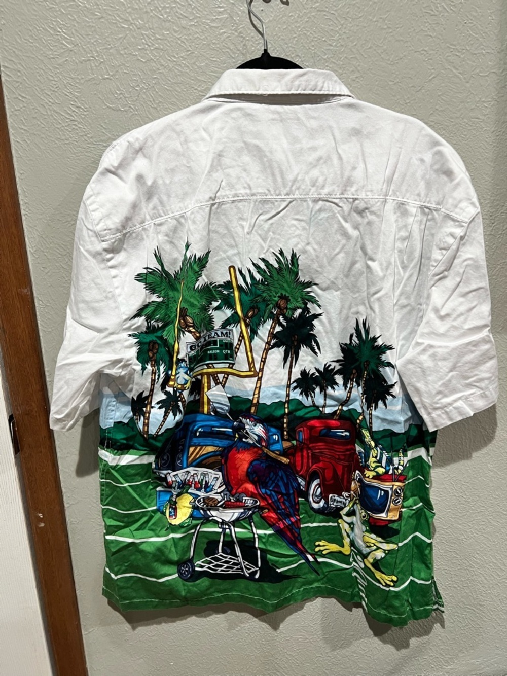 OU College Casual Tropical Graphic Button-Down Shirt Football Fan Detailed EUC - Picture 5 of 7